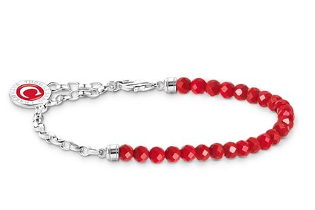 Thomas Sabo Sterling Silver Bracelet with Red Beads