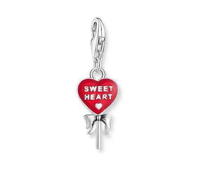 Thomas Sabo Sterling Silver Red Lollipop-Heart Charm