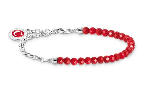 Thomas Sabo Sterling Silver Bracelet with Red Beads