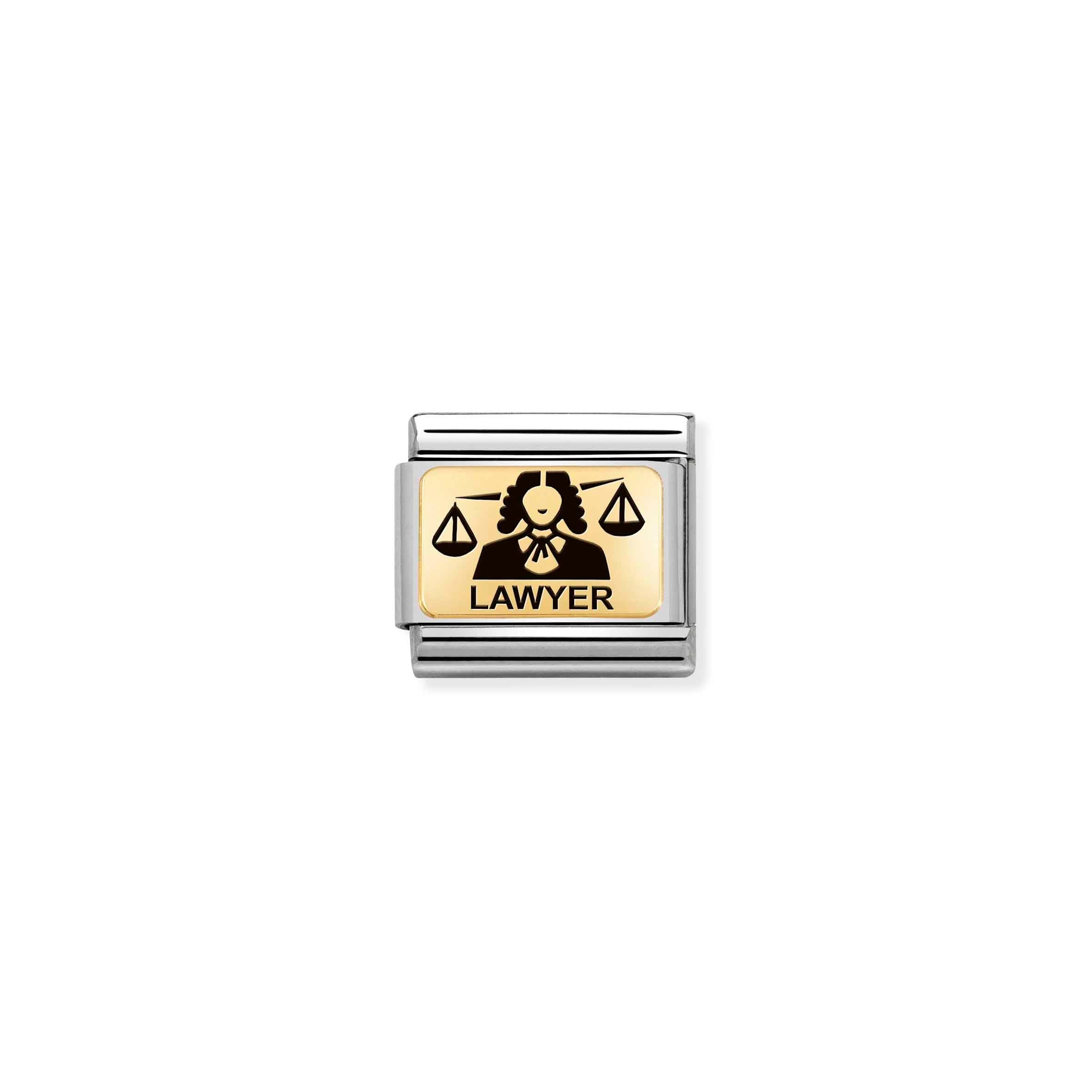 Nomination Composable Classic Lawyer Charm in Stainless Steel & Yellow Gold