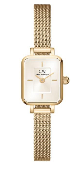 Daniel Wellington Ladies Quadro Mini Evergold Champagne 15.4x18.2mm Watch
