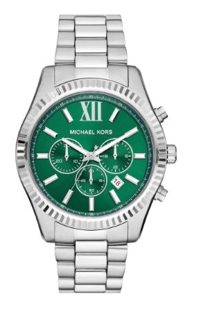 Michael Kors Mens Lexington Chronograph Green 44 mm Watch Bracelet