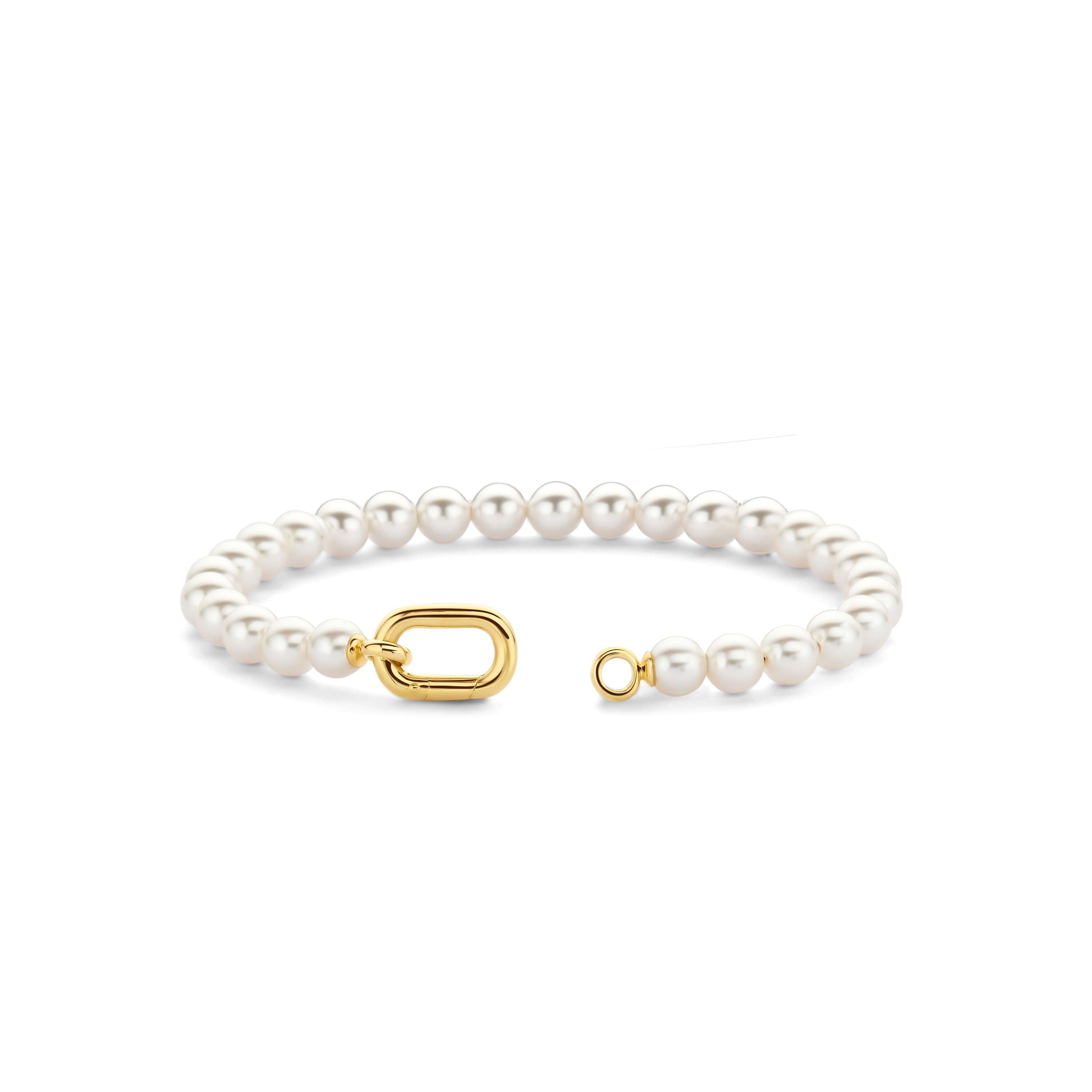 Ti Sento Synthetic Pearl Bracelet With Stainless Steel Gold Plated Clasp