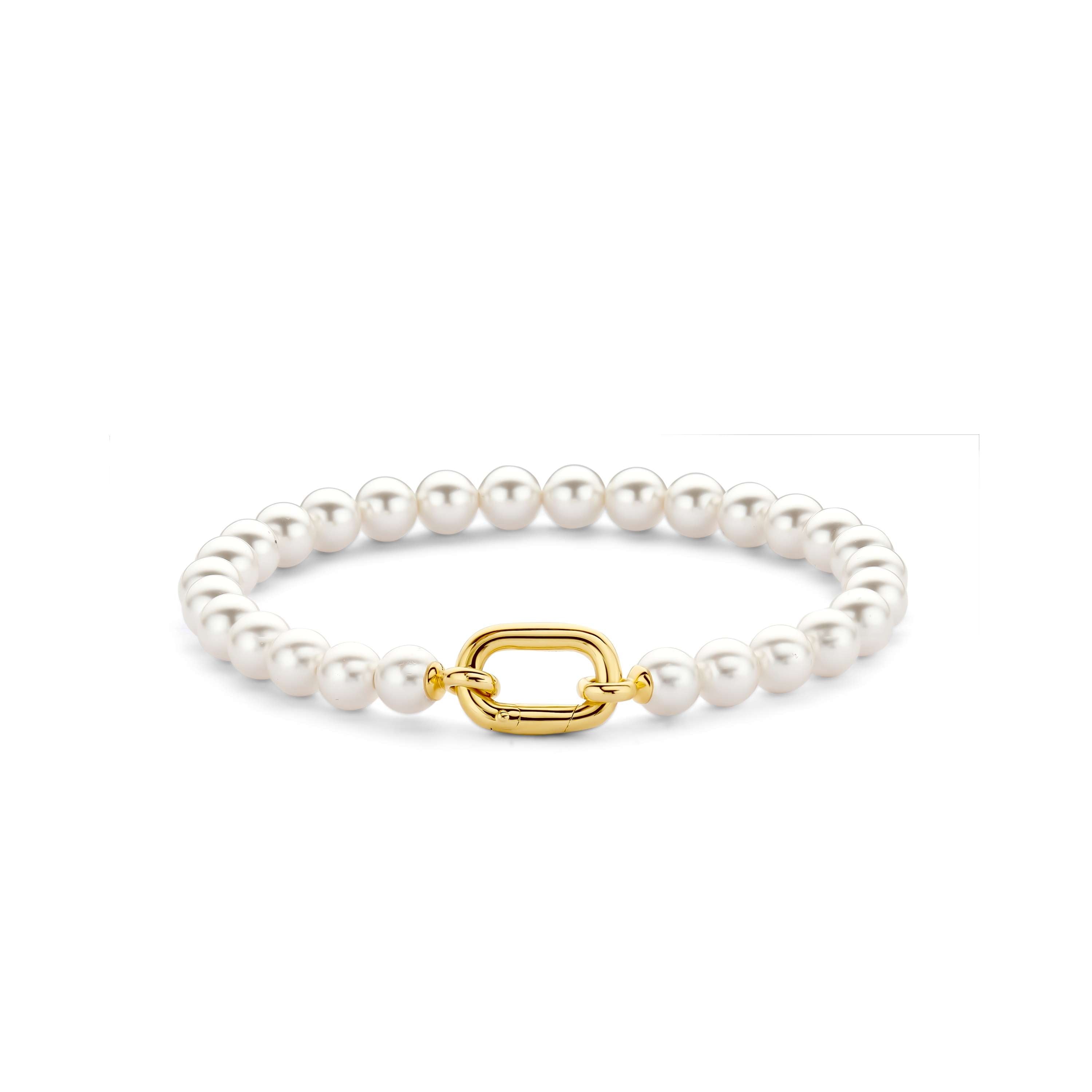 Ti Sento Synthetic Pearl Bracelet With Stainless Steel Gold Plated Clasp