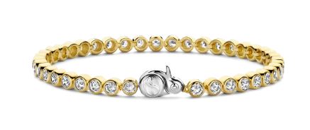 Ti Sento Rubover Tennis Bracelet - Cubic Zirconia, Silver & Gold, 7"