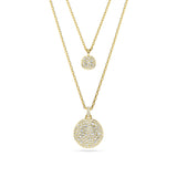 Swarovski Sublima Double Chain Pendant - Gold Tone-Plated - White Crystals