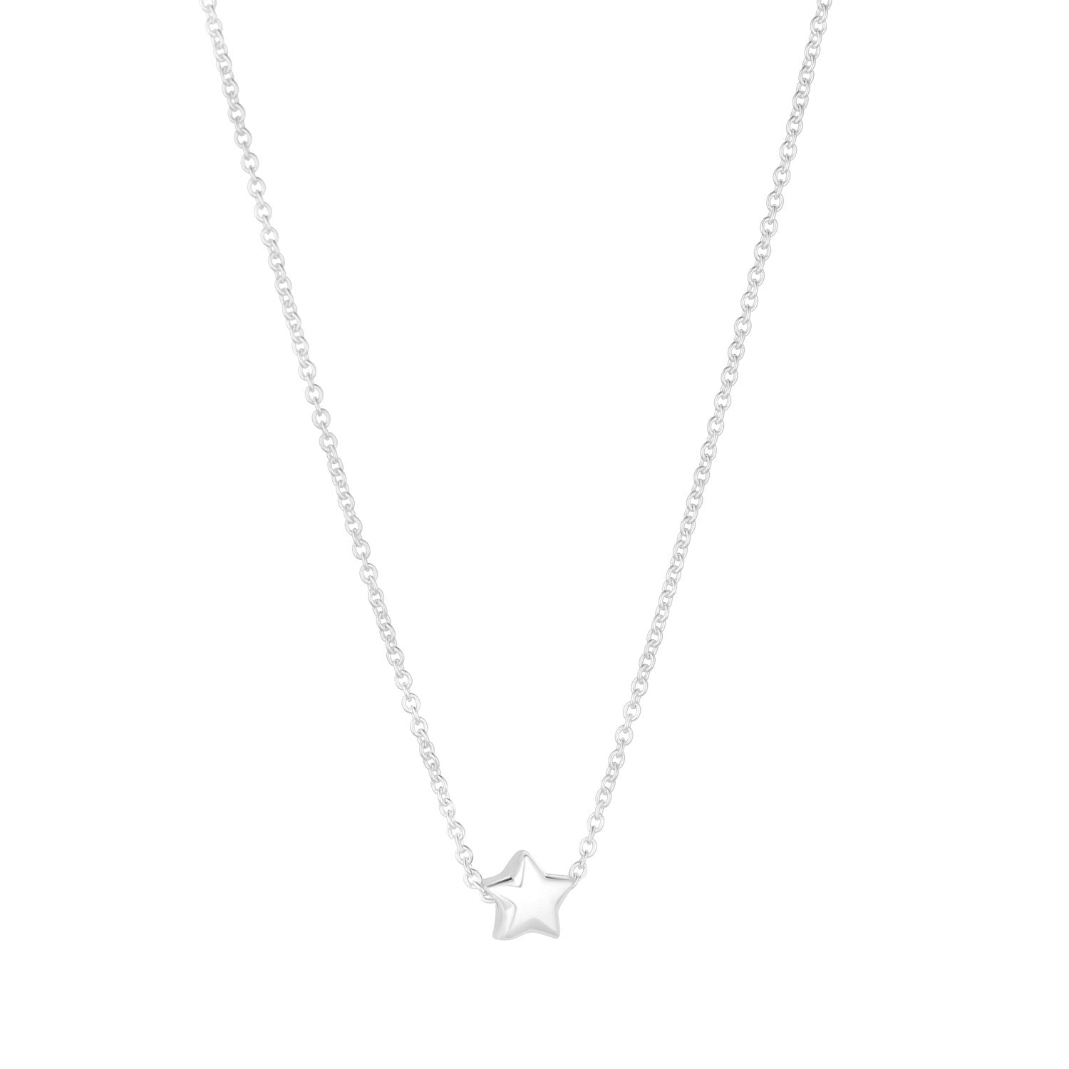 Sterling Silver Small Star Necklace 15-17'