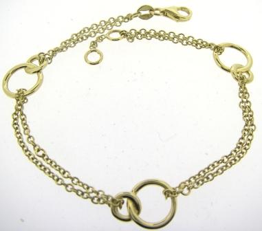 9ct Yellow Gold Interlocking Circle Bracelet