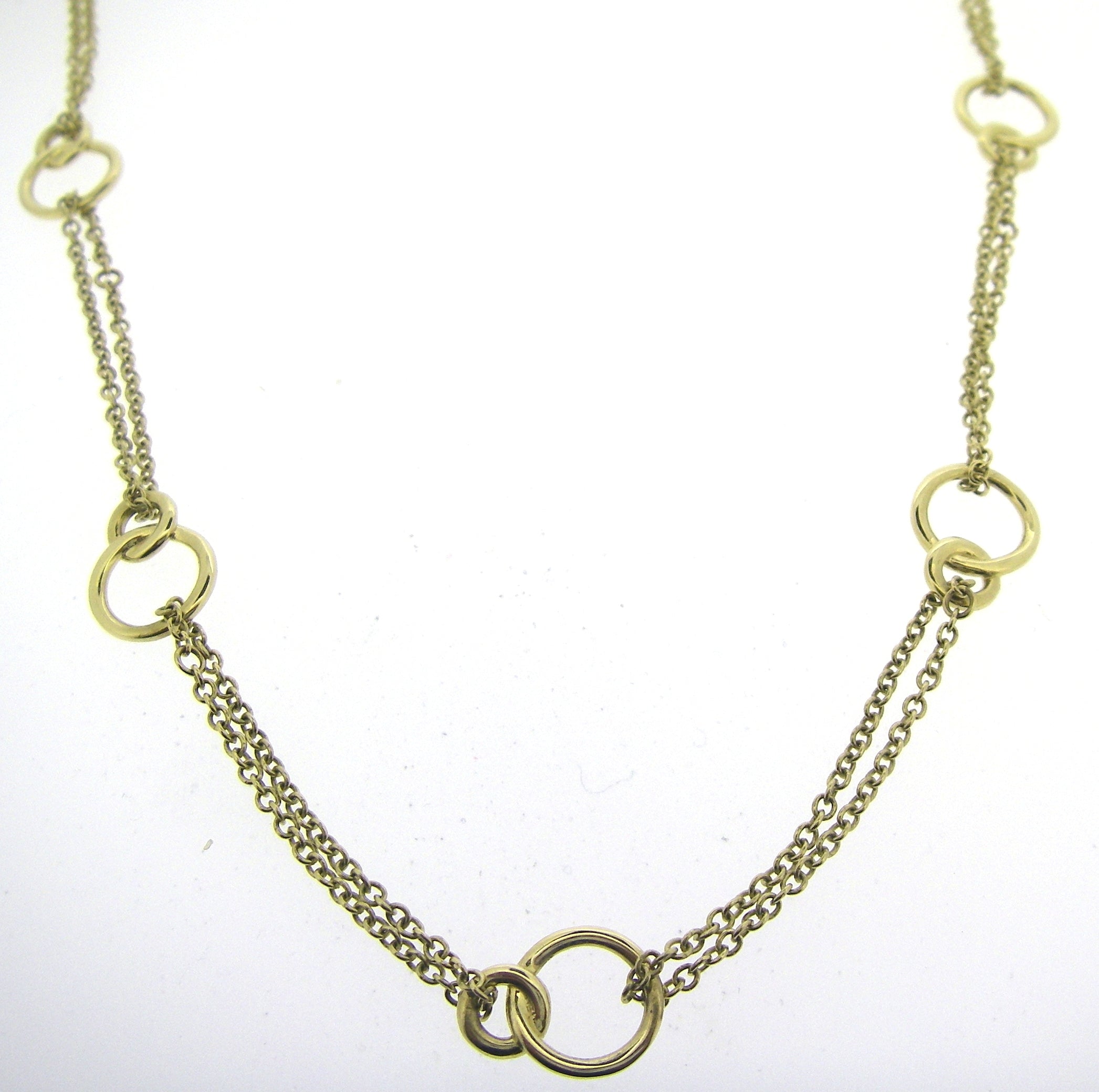 9ct Yellow Gold Five Interlocking Circles Necklace