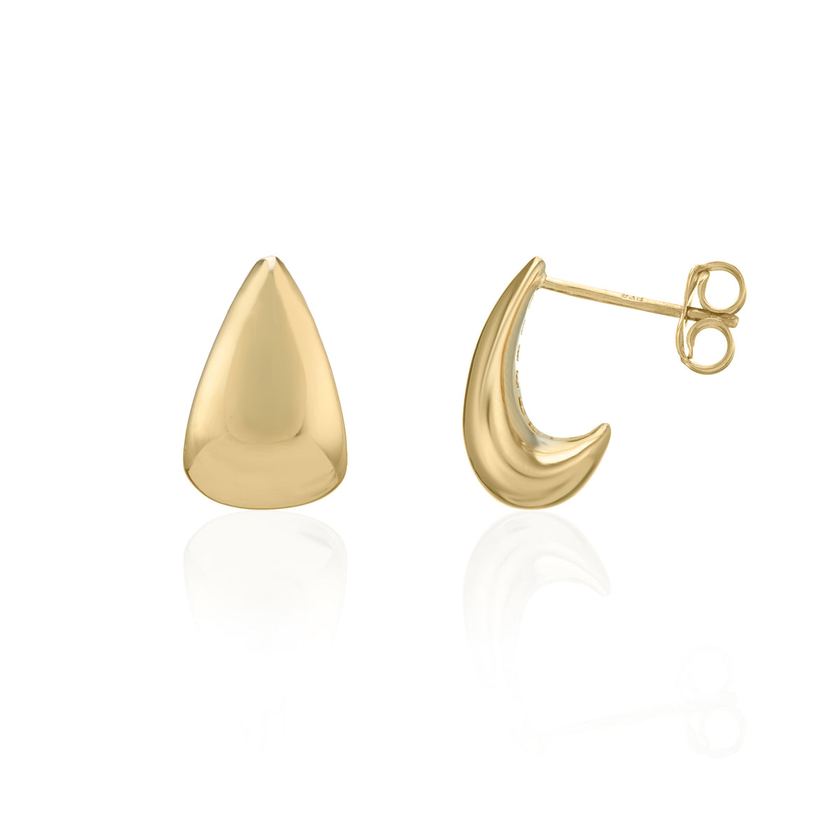 9ct Yellow Gold Tapered Stud Earrings