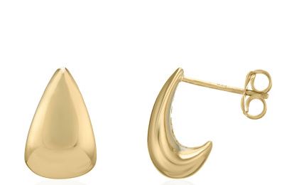 9ct Yellow Gold Heart Stud Earrings