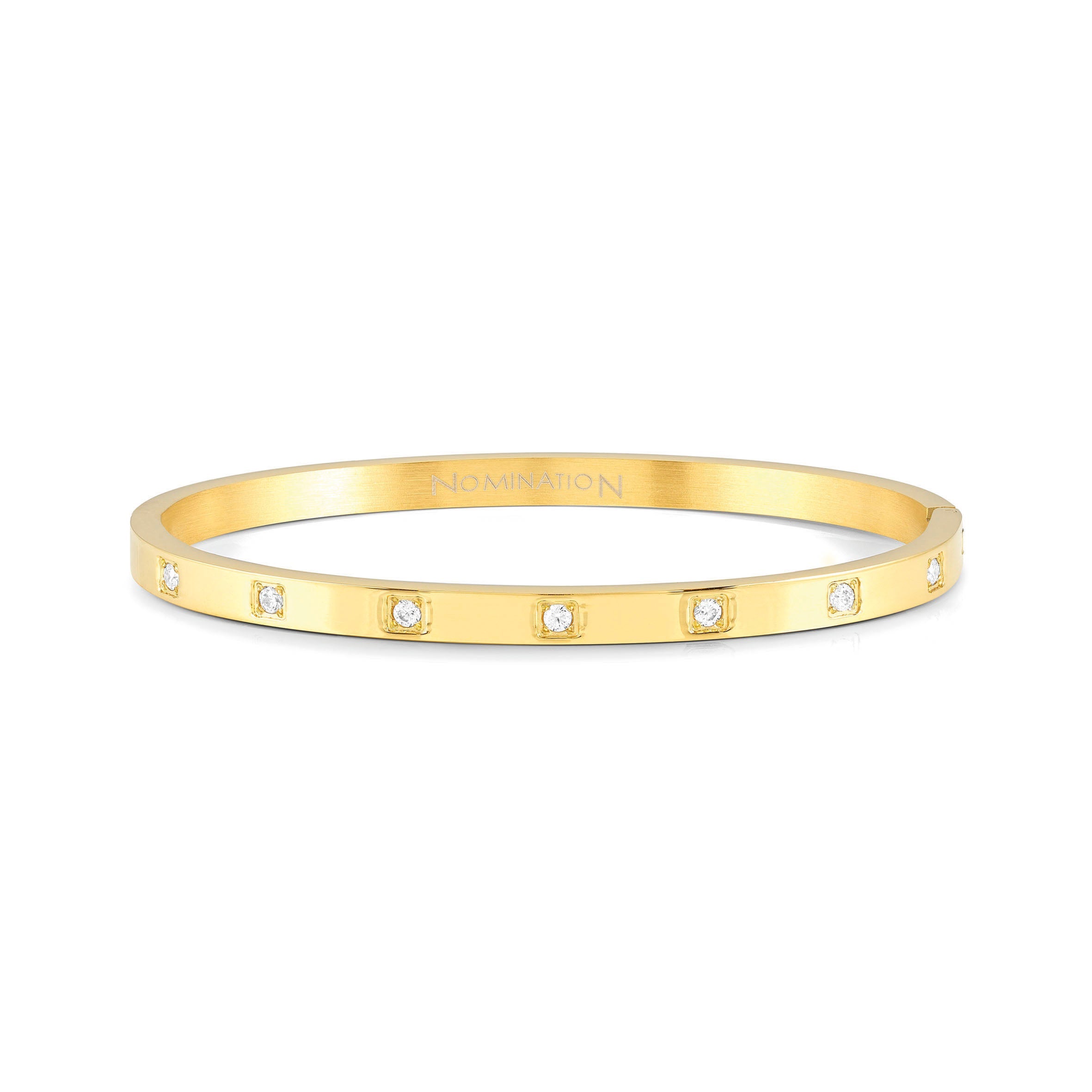 Nomination Pretty Bangles: Yellow Gold Plated Square CZ Bangle