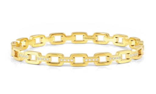 Nomination Pretty Bangles Yellow Gold Plated Cubic Zirconia Chain Link Bangle