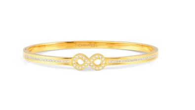 Nomination Yellow Gold Plated Stainless Steel CZ Infinity Bangle