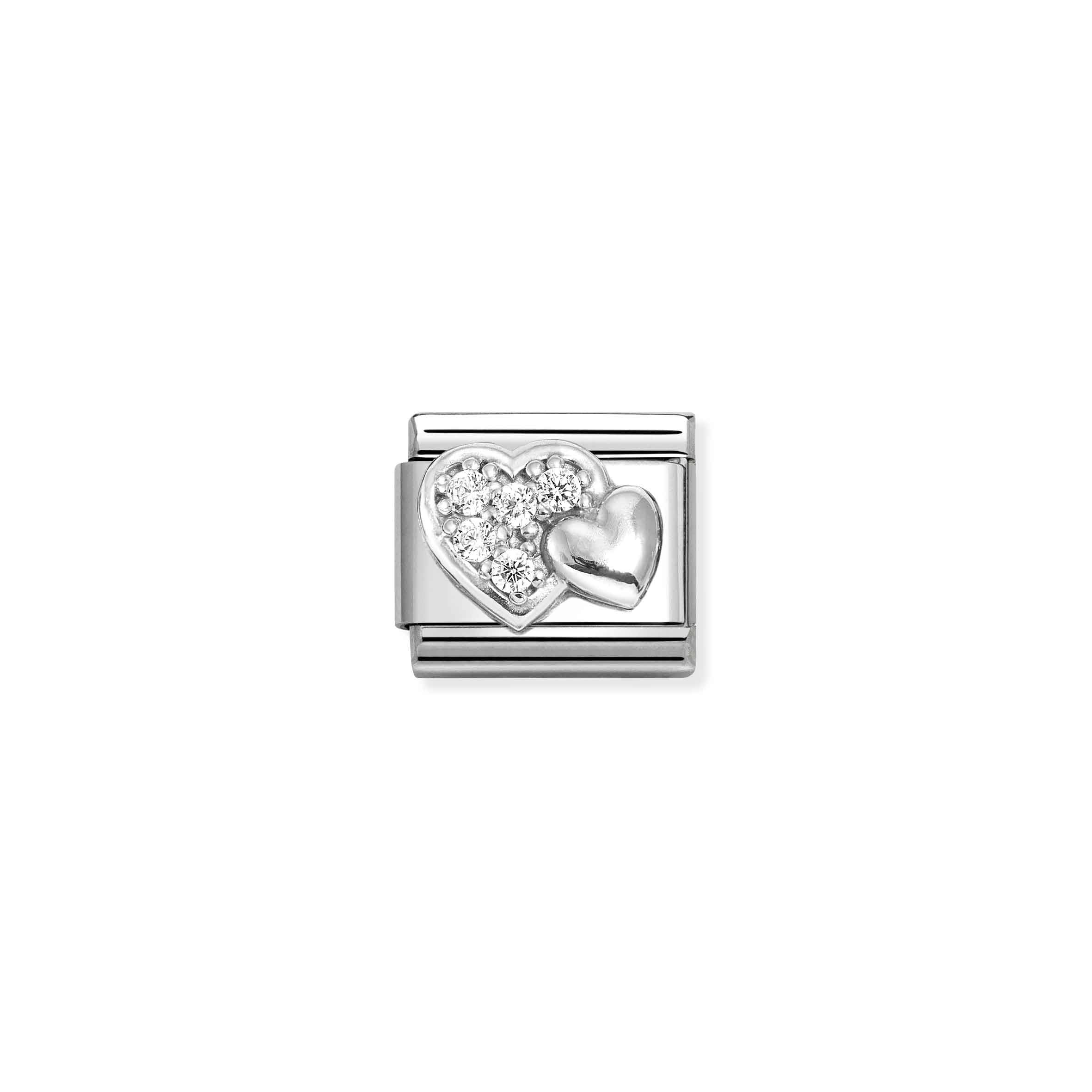 Nomination Composable Classic Symbols Double Pave Heart Link