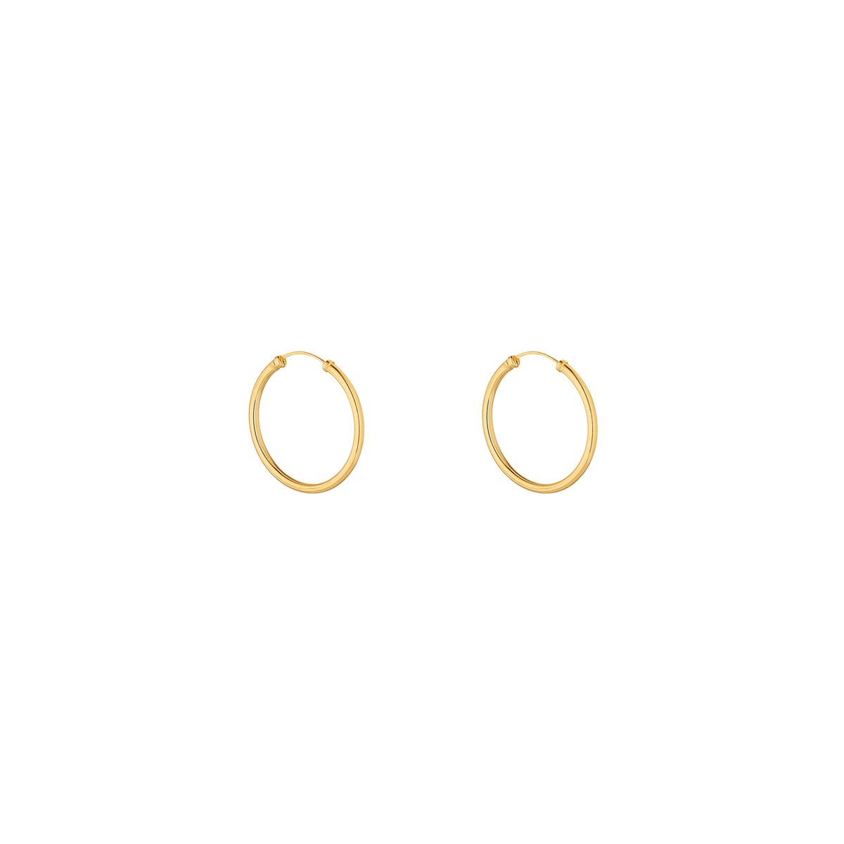 9ct Yellow Gold 10mm Sleeper Hoop Earrings