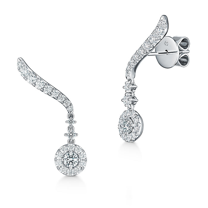 Hearts On Fire 0.80ct Heart on Fire - White Gold Vela Drop Diamond Earrings