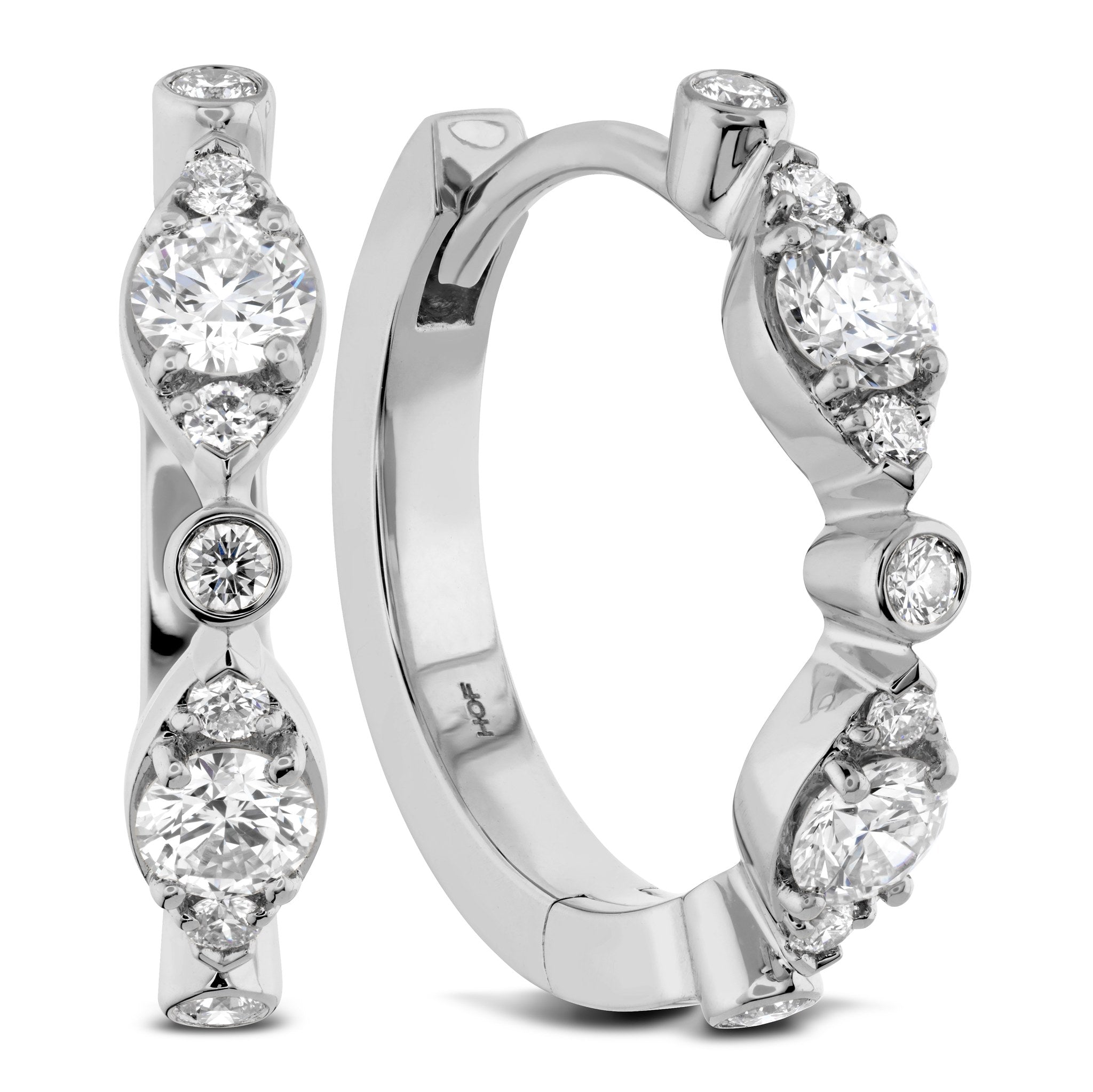 Hearts On Fire 18ct Yellow Gold 0.35ct HOF Bezel Regal Huggie