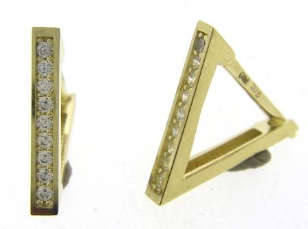 9ct Yellow Gold Cubic Zirconia Twisted Hoop Earrings