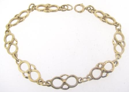 Vintage 9ct Yellow Gold Fancy Link Bracelet 7'