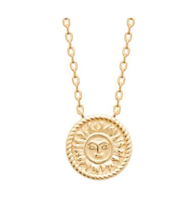 Burren - Time Before Light, Yellow Gold Plated Sun  Necklace|