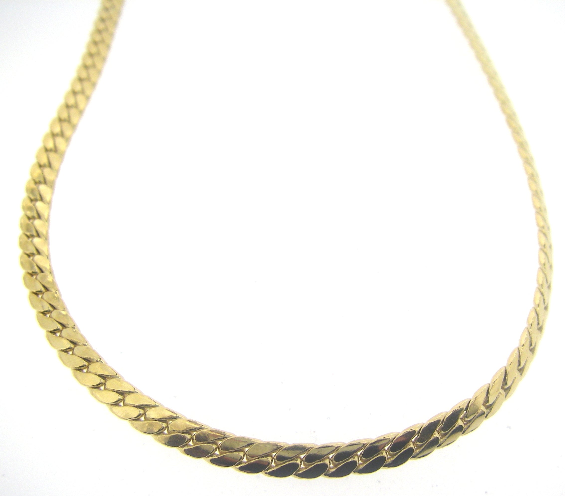 Burren - Reach Out To Me, Yellow Gold Plated Tight Link Chain Necklace