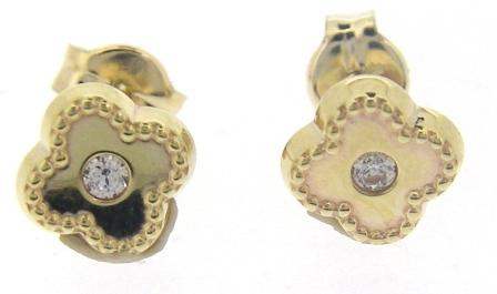 Exquisite 9ct Yellow Gold CZ Open Triangle Earrings