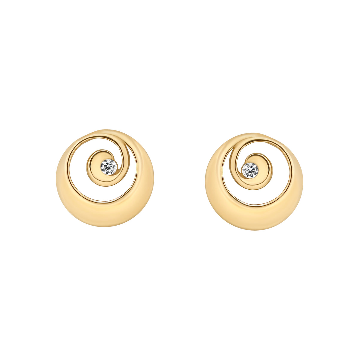9ct Yellow Gold CZ Shamrock Earring