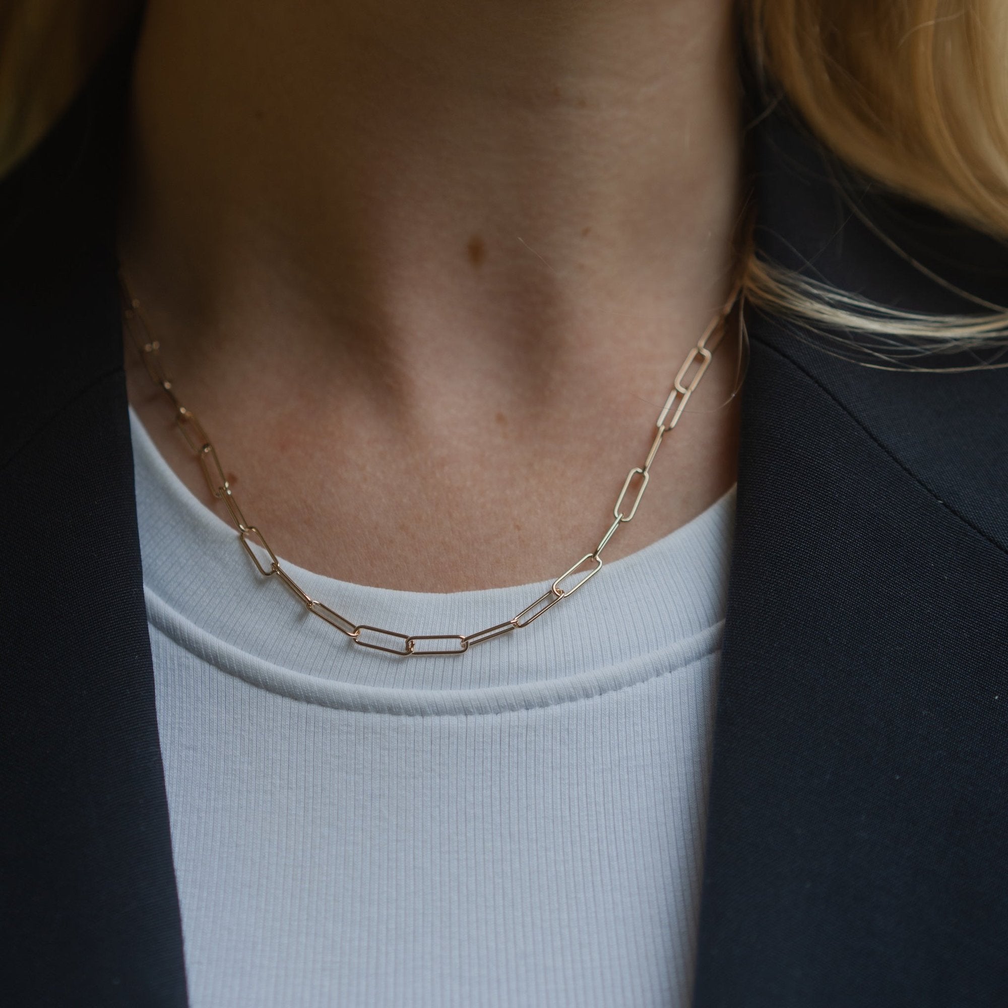 I'm Not Giving In - Yellow Gold Plated Paperlink Necklace 45cm
