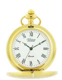 Telstar Pocket Yellow Gold Plated White Dial Roman Numerals Watch