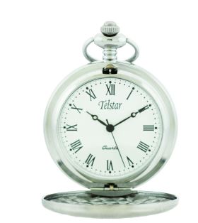 Telstar Pocket Stainless Steel White Dial Roman Numerals Watch