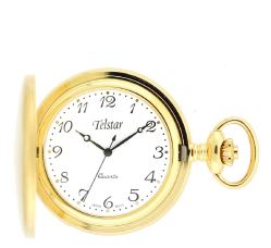 Telstar Pocket Yellow Gold Plated White Dial Black Indexes Watch
