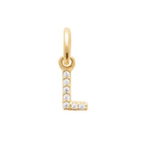 Burren - Yours Truly,Yellow Gold Plated CZ Initial L Pendant 38cm