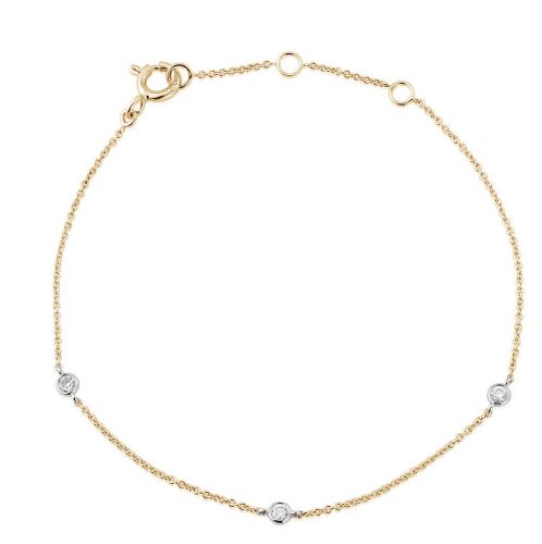 9ct Yellow Gold and White Gold Diamond Bracelet