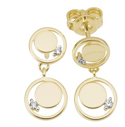 9ct Yellow Gold Button Tassel Drop Earrings
