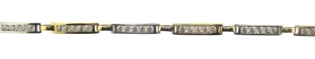 Vintage 9ct Yellow And White Gold Channel Set Cubic Zirconia Bracelet 7.5'