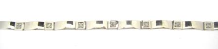 Vintage 9ct White Gold 15 Stone Diamond Bracelet 7.5' T0.15ct