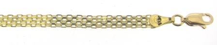Vintage 14ct Yellow Gold 4 Row Small Oval Link Bracelet 7.5'