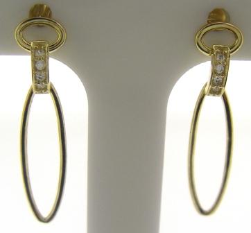 9ct Yellow Gold Created Sapphire and CZ Drop Earrings