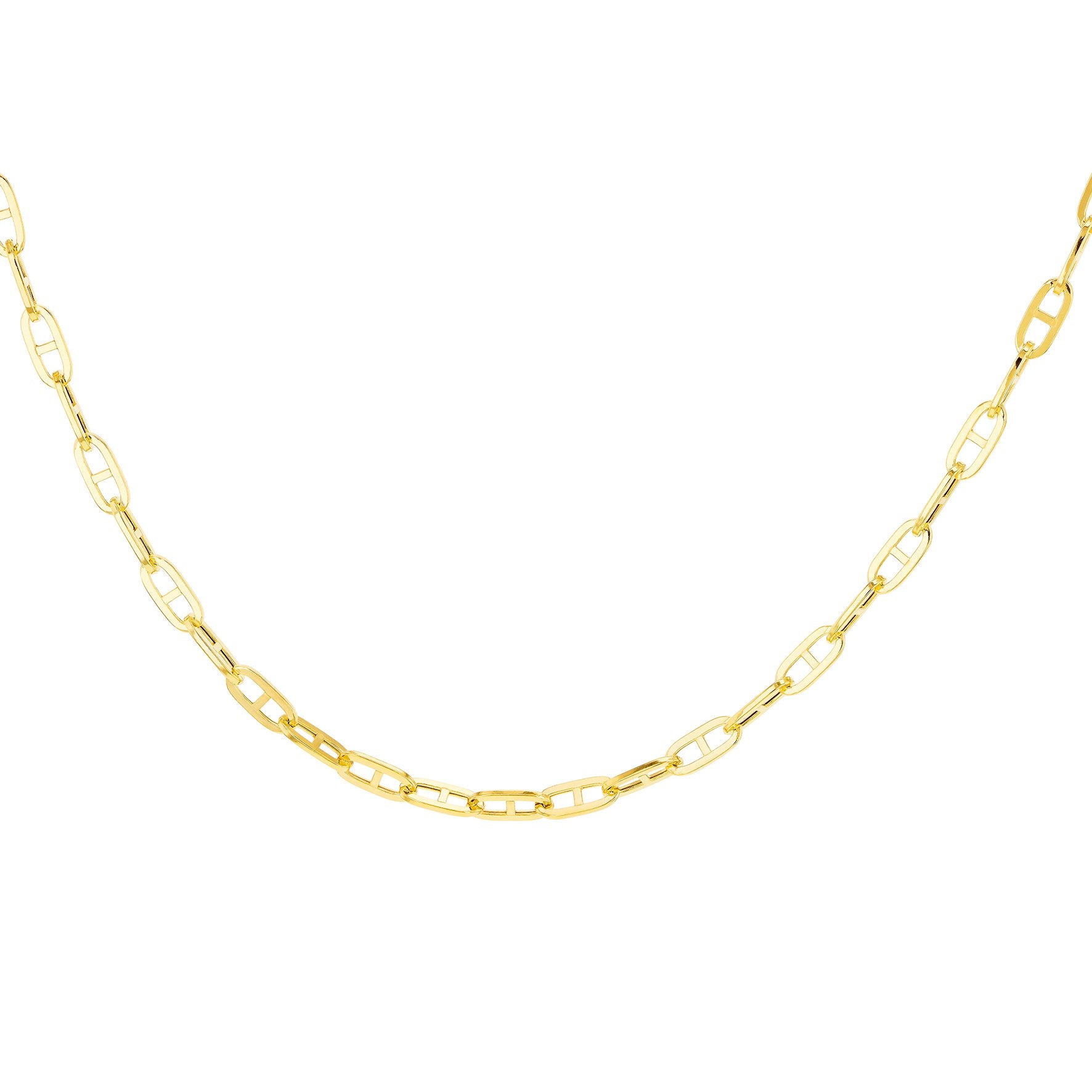 9ct Yellow Gold Small Square Rambo Chain 16 Inch