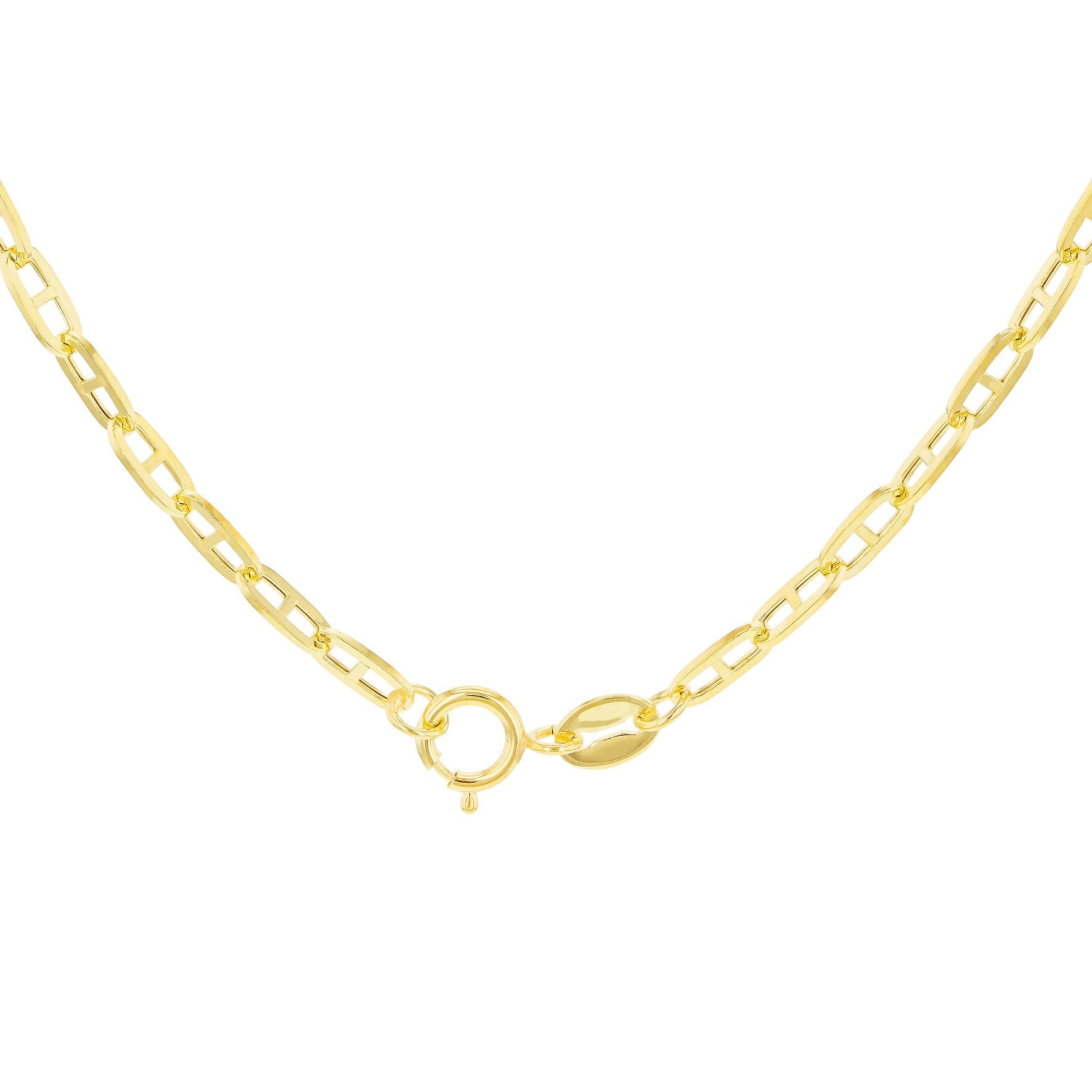 9ct Yellow Gold Small Square Rambo Chain 16 Inch