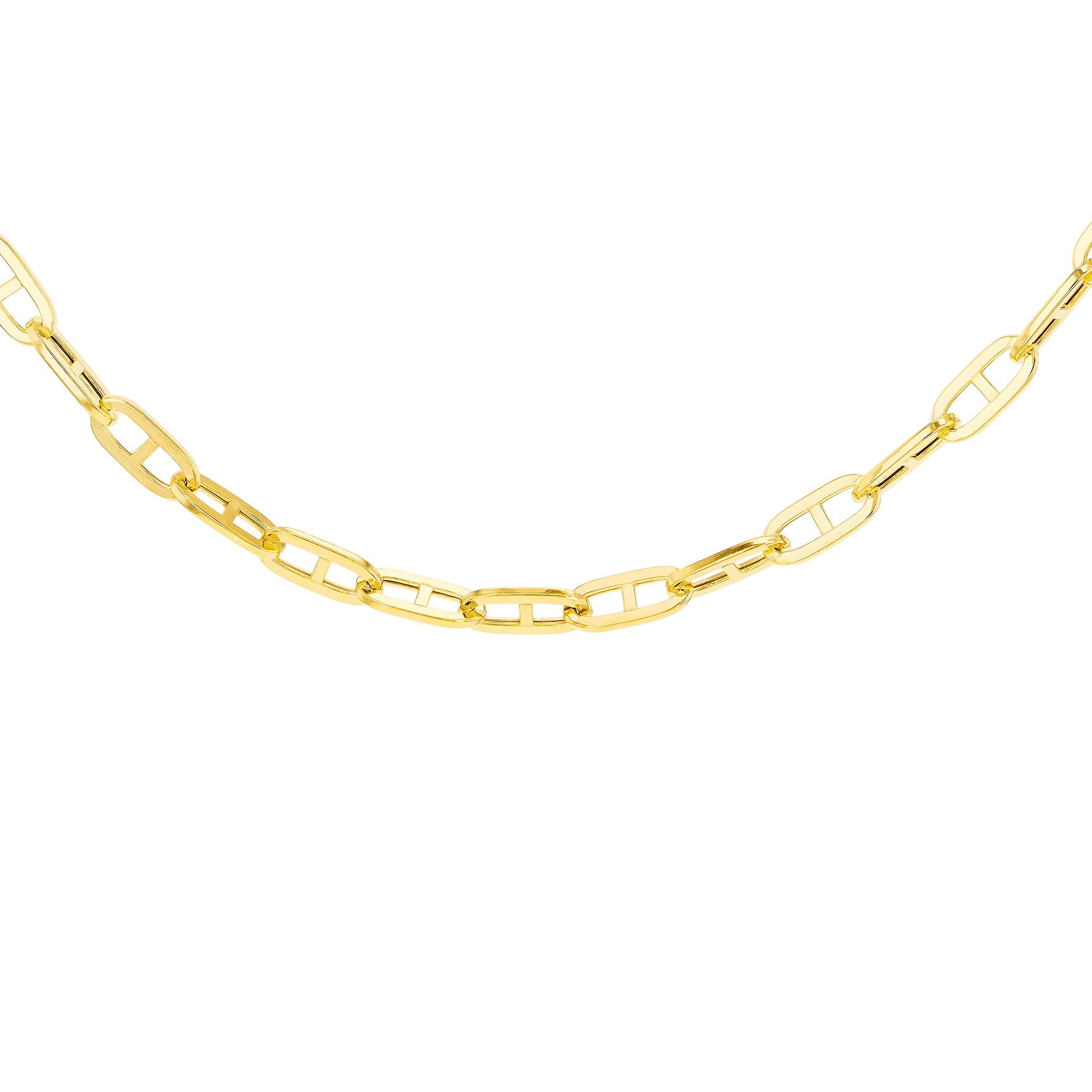 9ct Yellow Gold Small Square Rambo Chain 16 Inch