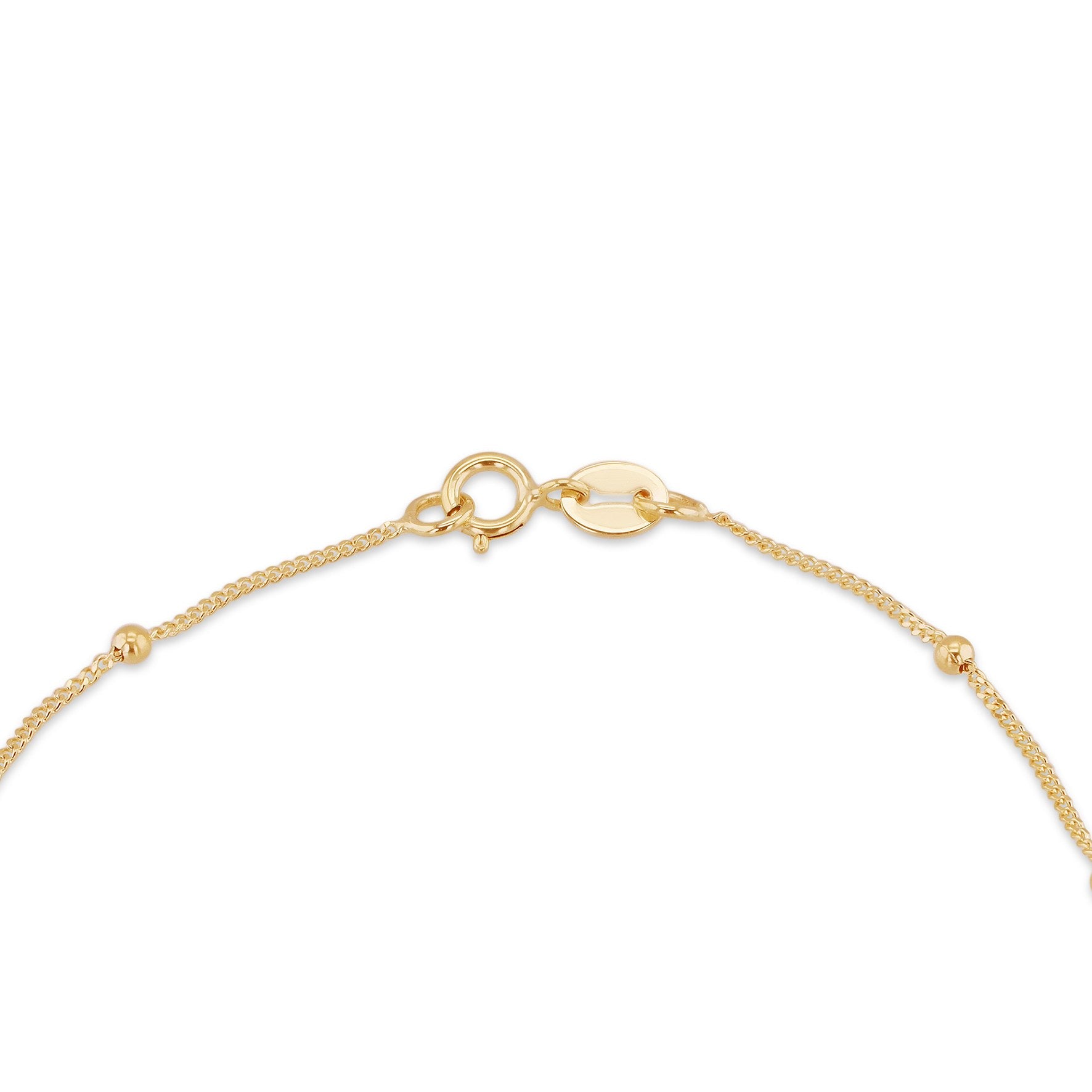 9ct Yellow Gold Curb and Ball Bracelet 7'