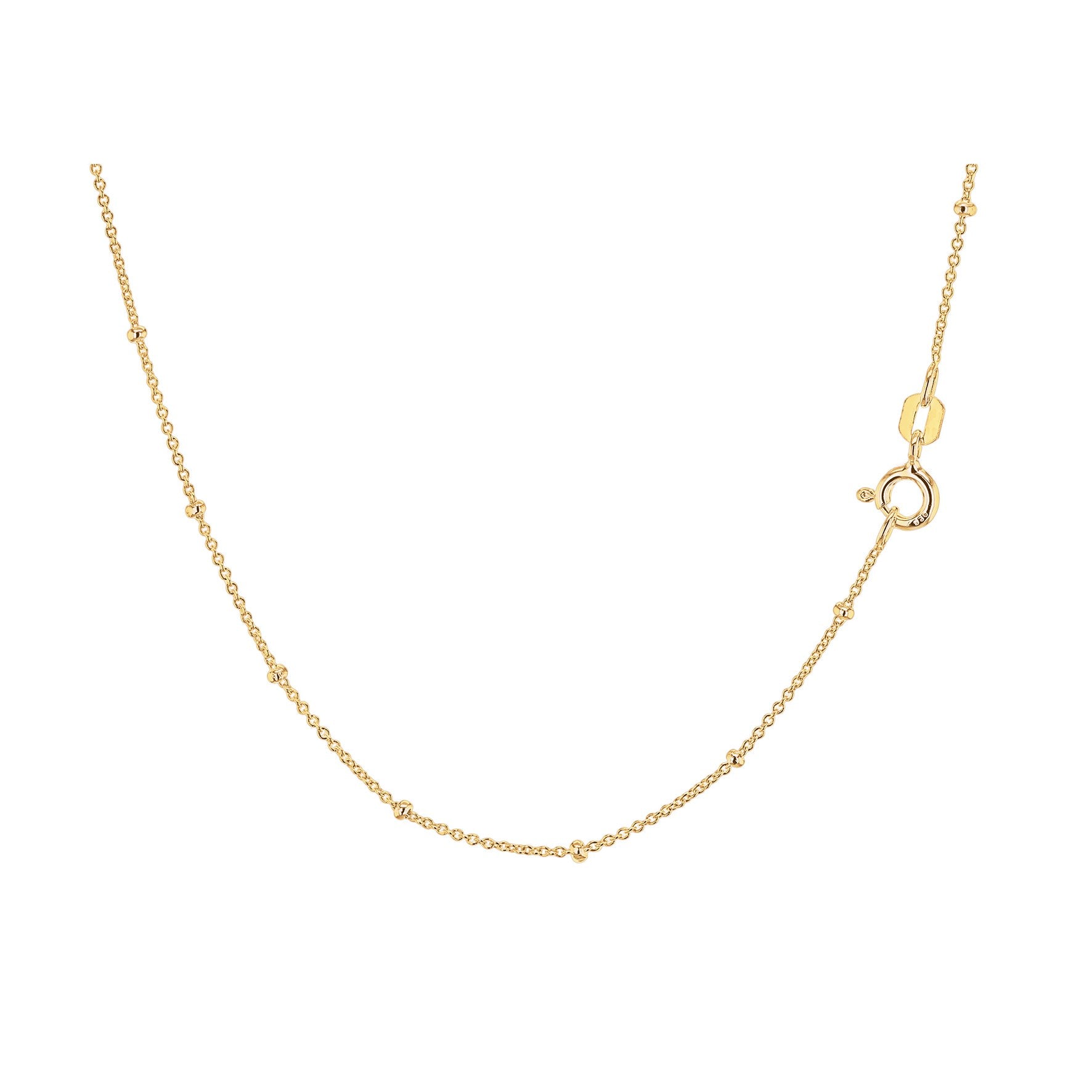 Sterling Silver Yellow Gold Plated Ball & Trace Chain 18'