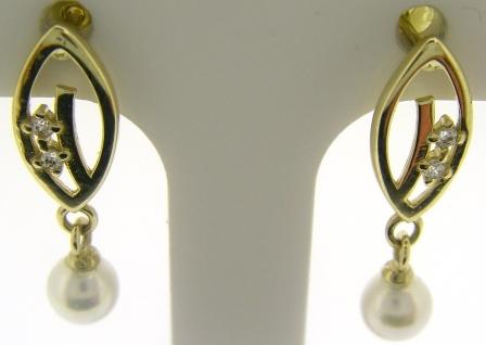 9ct Yellow Gold Pear-Shape CZ Drop Earrings