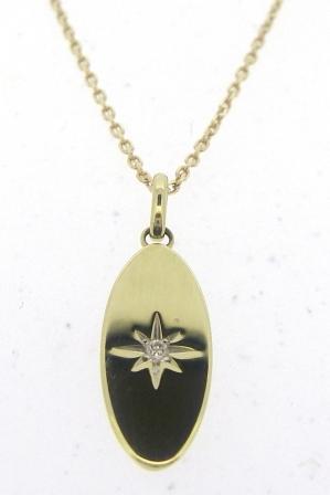 9ct Yellow Gold Diamond Oval Pendant