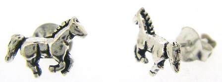 Sterling Silver Horse Stud Earrings