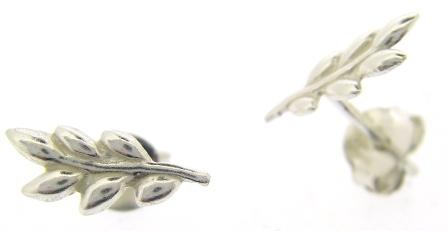Sterling Silver Leaf Stud Earrings
