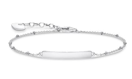 Thomas Sabo Sterling Silver Engravable ID Bracelet With Dots 19cm