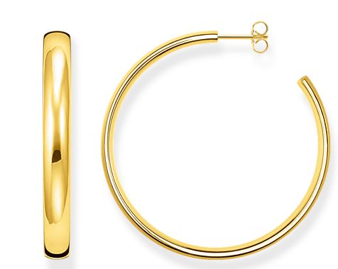 Thomas Sabo Sterling Silver Yellow Gold Plated Big Chunky Hoop Earrings